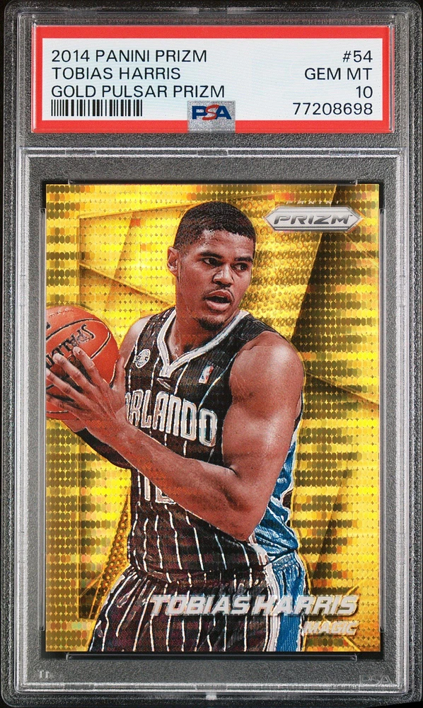 2014 Panini Prizm 54 Tobias Harris Gold Pulsar Prizm PSA 10