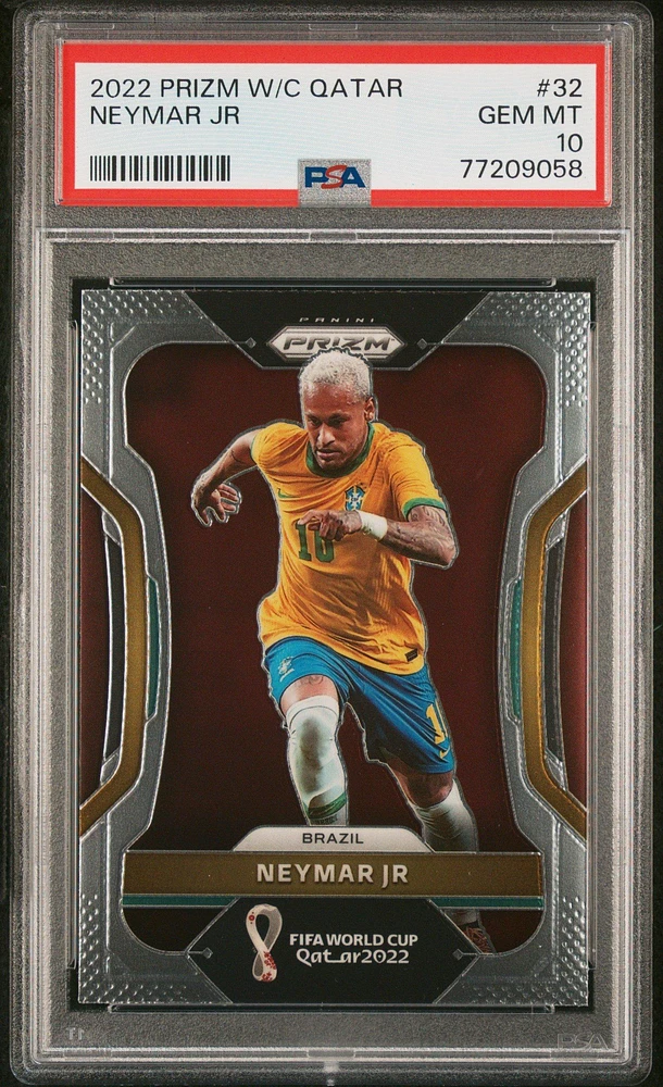 2022 Panini Prizm World Cup Qatar 32 Neymar Jr PSA 10