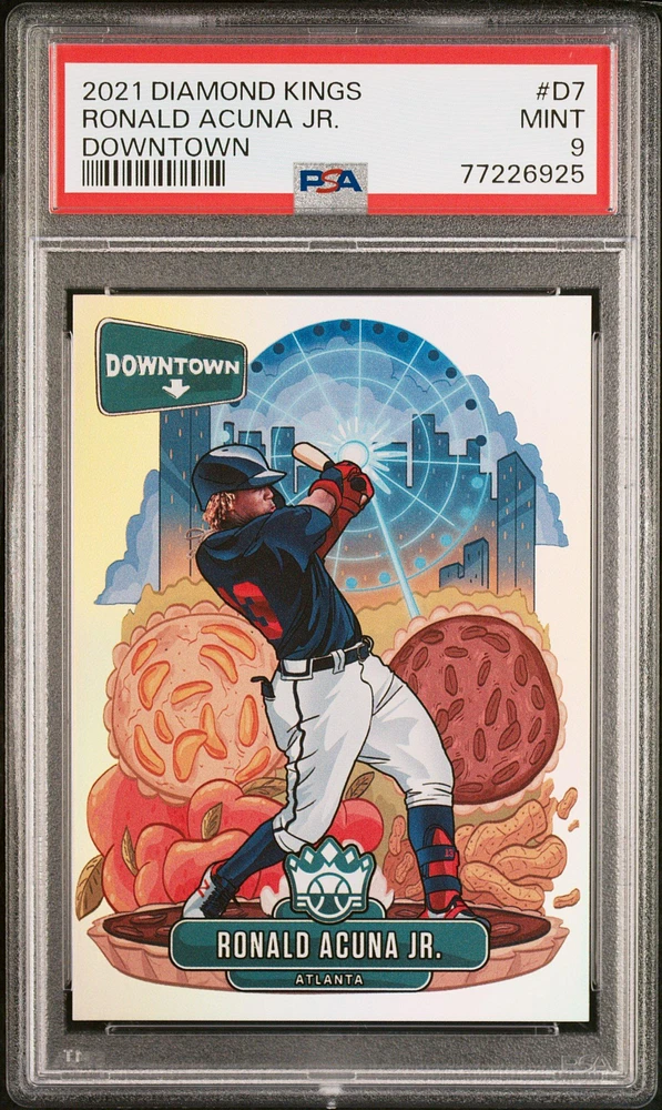 2021 Panini Diamond Kings Downtown D7 Ronald Acuna Jr. PSA 9