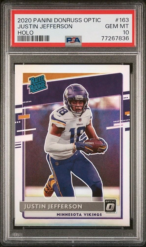 2020 Panini Donruss Optic 163 Justin Jefferson Holo PSA