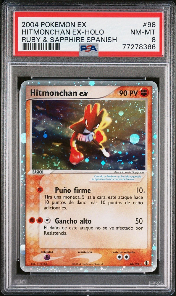 2004 Pokemon Spanish Ex Ruby & Sapphire 98 Hitmonchan Ex-holo PSA