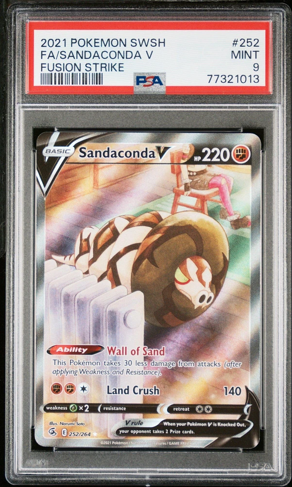2021 Pokemon Sword & Shield Fusion Strike 252 Fa/sandaconda V PSA 9