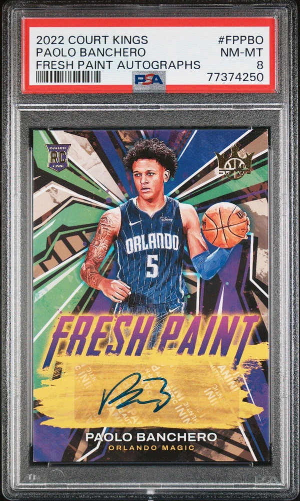 2022 Panini Court Kings Fresh Paint Autographs Fppbo Paolo Banchero PSA 8