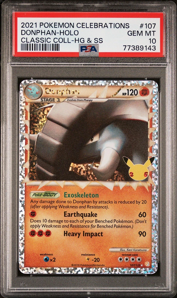 2021 Pokemon Celebrations Classic Collection 107 Donphan PSA 10
