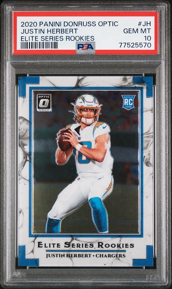2020 Panini Donruss Optic Elite Series Rookies Jh Justin Herbert PSA 10
