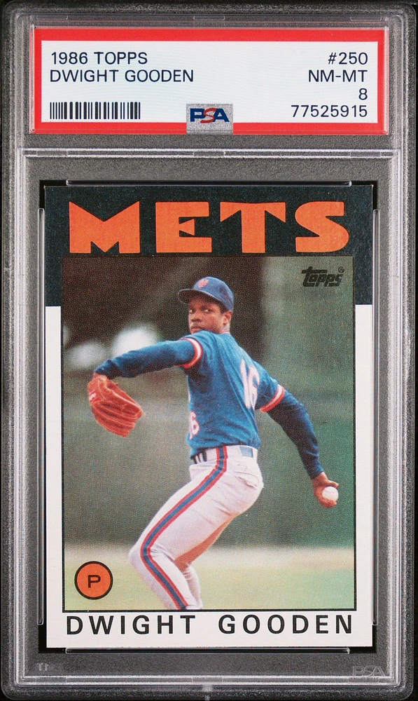 1986 Topps 250 Dwight Gooden PSA 8