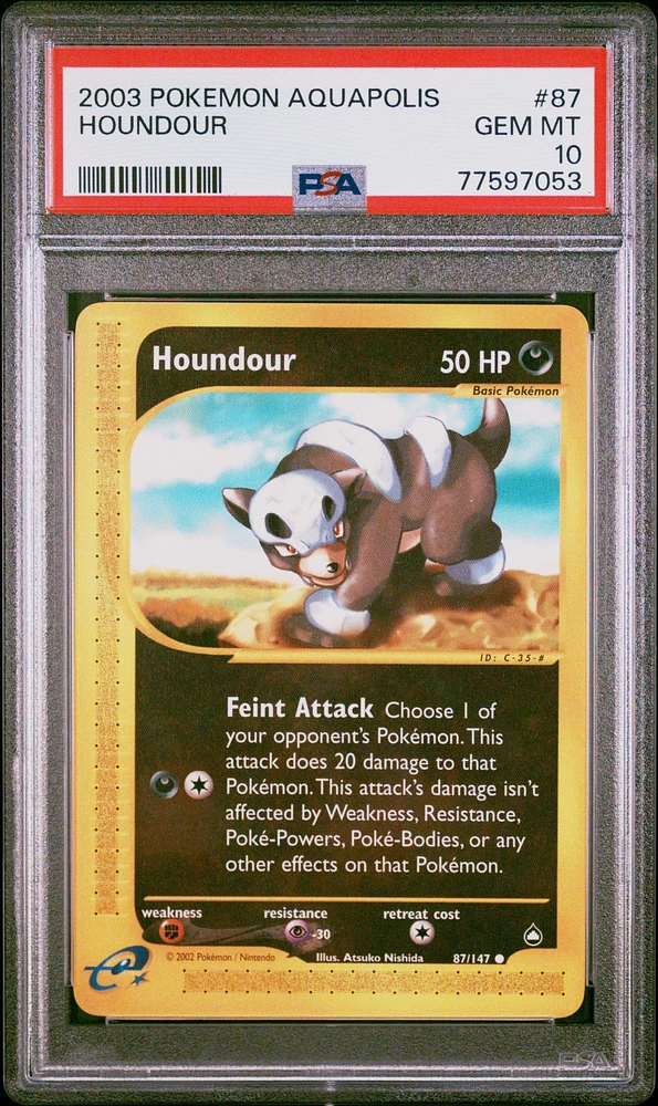 2003 Pokemon Aquapolis 87 Houndour PSA 10