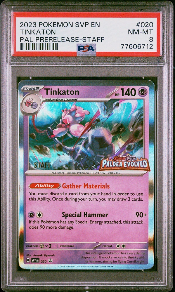 2023 Pokemon Svp En-sv Black Star Promo 020 Tinkaton Paldea Evolved Prerelease-staff PSA 8