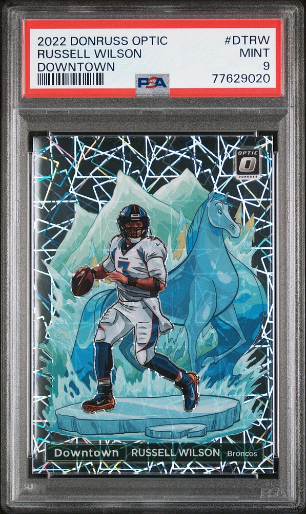 2022 Panini Donruss Optic Downtown Dtrw Russell Wilson PSA 9