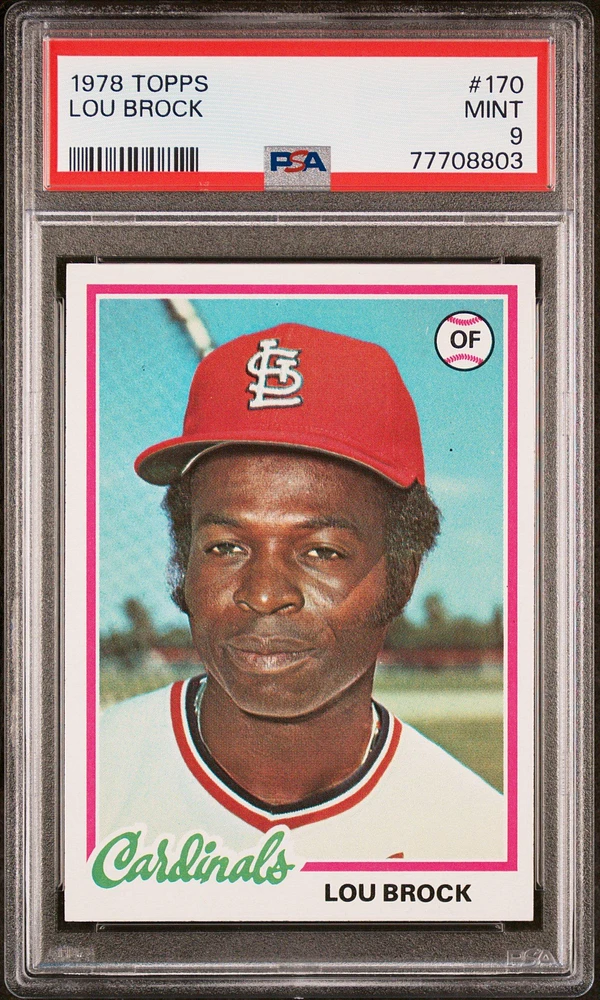 1978 Topps 170 Lou Brock PSA 9