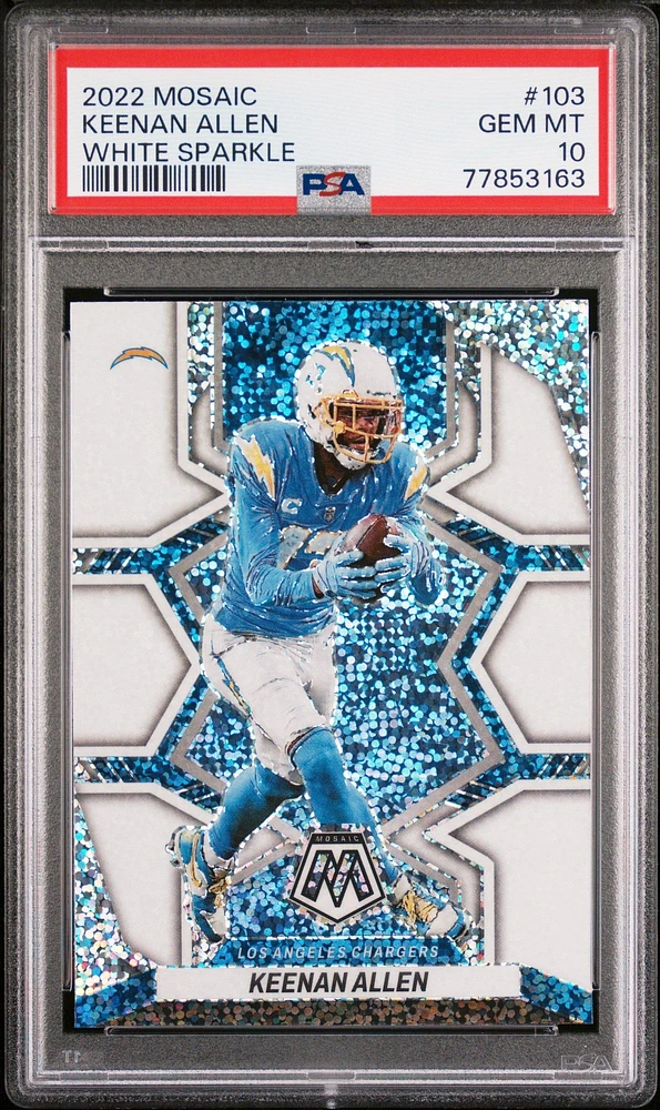 2022 Panini Mosaic 103 Keenan Allen White Sparkle PSA 10