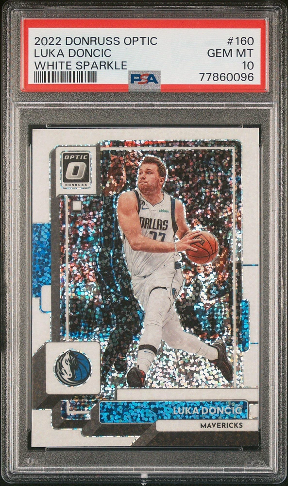 2022 Panini Donruss Optic 160 Luka Doncic White Sparkle PSA 10