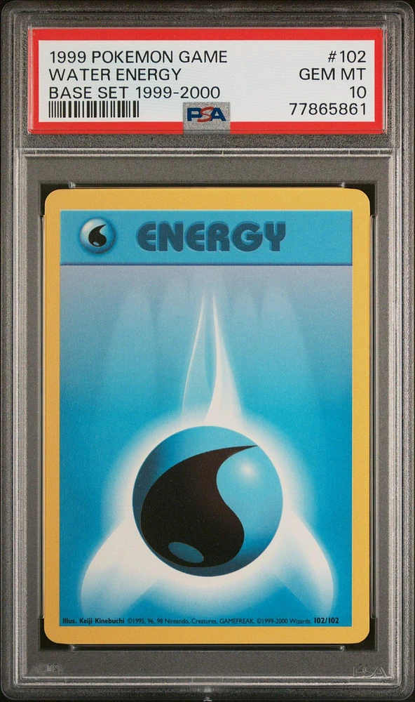 1999 Pokemon Game 102 Water Energy Base Set 1999-2000 PSA 10