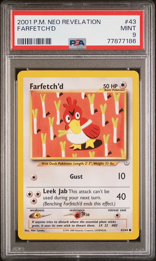 2001 Pokemon Neo Revelation 43 Farfetch'd PSA