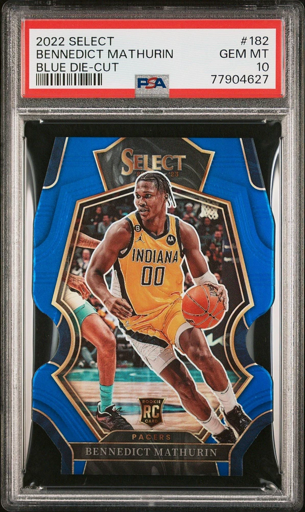 2022 Panini Select 182 Bennedict Mathurin Blue Die-cut PSA 10