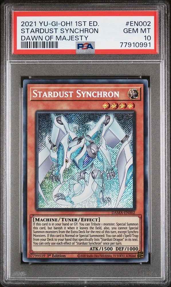 2021 Yu-gi-oh! Dama-dawn Of Majesty En002 Stardust Synchron 1st Edition PSA 10