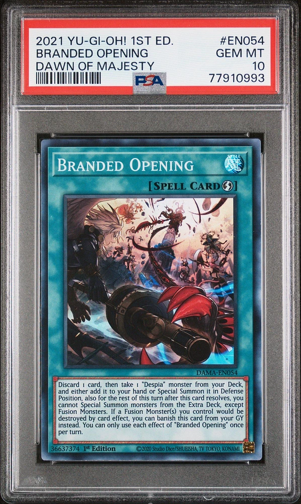 2021 Yu-gi-oh! Dama-dawn Of Majesty En054 Branded Opening 1st Edition PSA