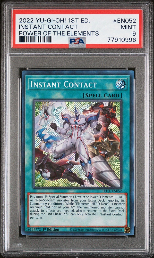 2022 Yu-gi-oh! Pote-power Of The Elements En052 Instant Contact 1st Edition PSA 9