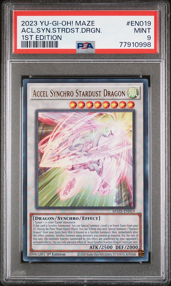 2023 Yu-gi-oh! Maze Of Memories En019 Accel Synchro Stardust Dragon 1st Edition PSA 9