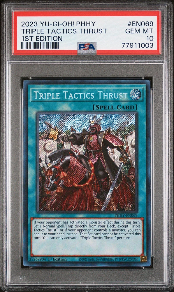 2023 Yu-gi-oh! Photon Hypernova En069 Triple Tactics Thrust 1st Edition PSA 10