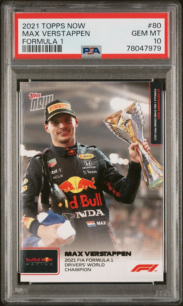 2021 Topps Now Formula 1 80 Max Verstappen PSA 10