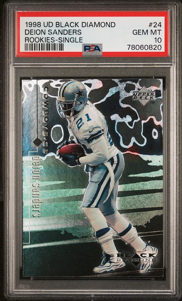 1998 Upper Deck Black Diamond Rookies 24 Deion Sanders Single PSA 10