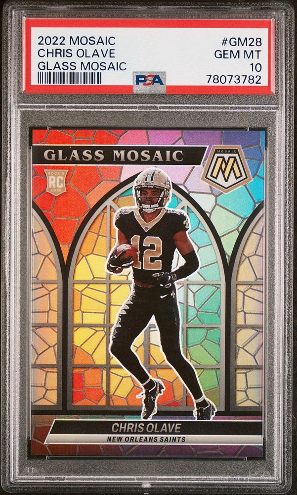 2022 Panini Mosaic Glass Mosaic Gm28 Chris Olave PSA 10