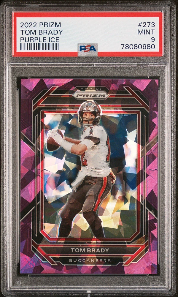 2022 Panini Prizm 273 Tom Brady Purple Ice PSA 9