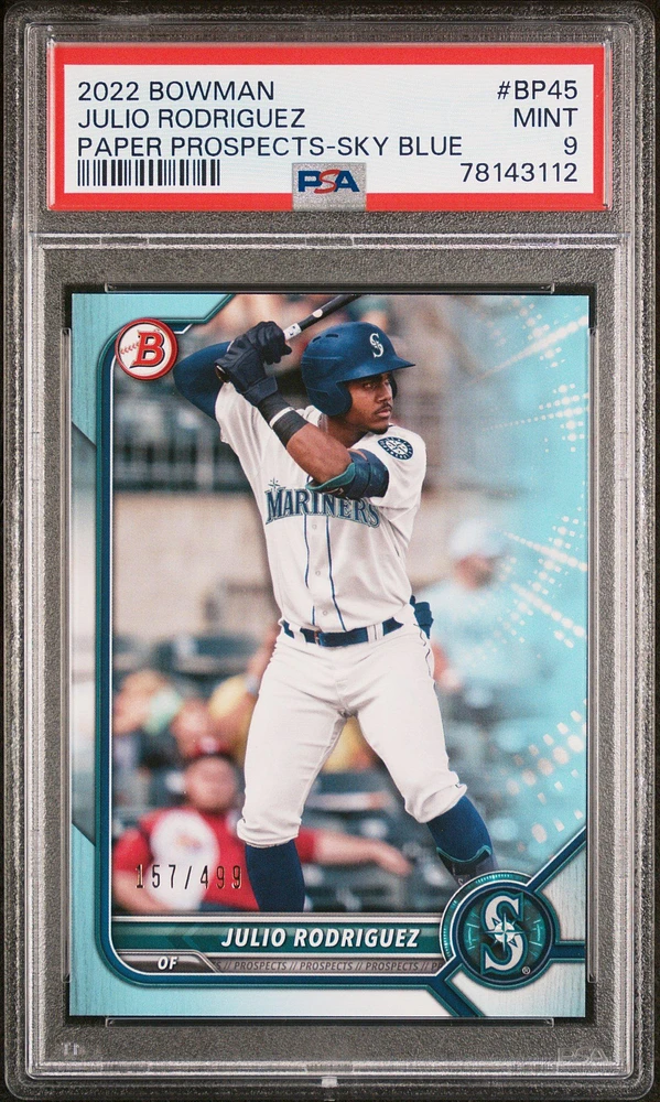2022 Bowman Paper Prospects Bp45 Julio Rodriguez Sky Blue PSA 9