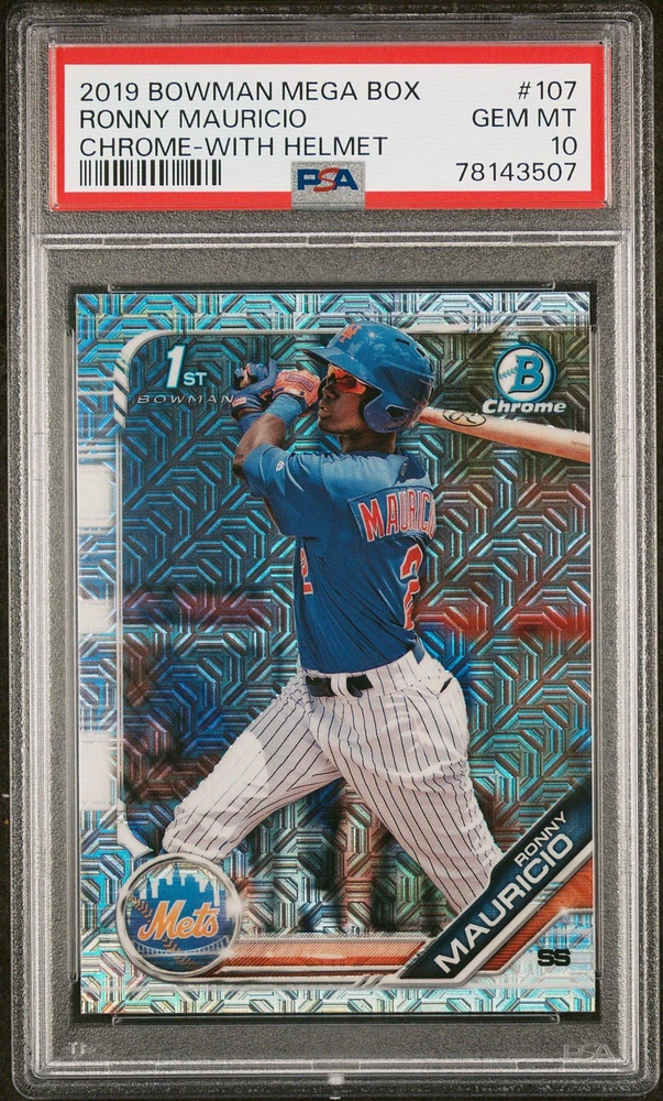 2019 Bowman Mega Box Chrome 107 Ronny Mauricio PSA 10