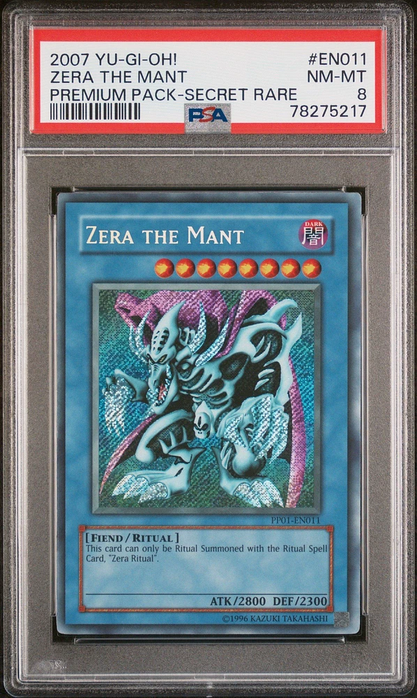 2007 Yu-gi-oh! Premium Pack En011 Zera The Mant Secret Rare PSA 8
