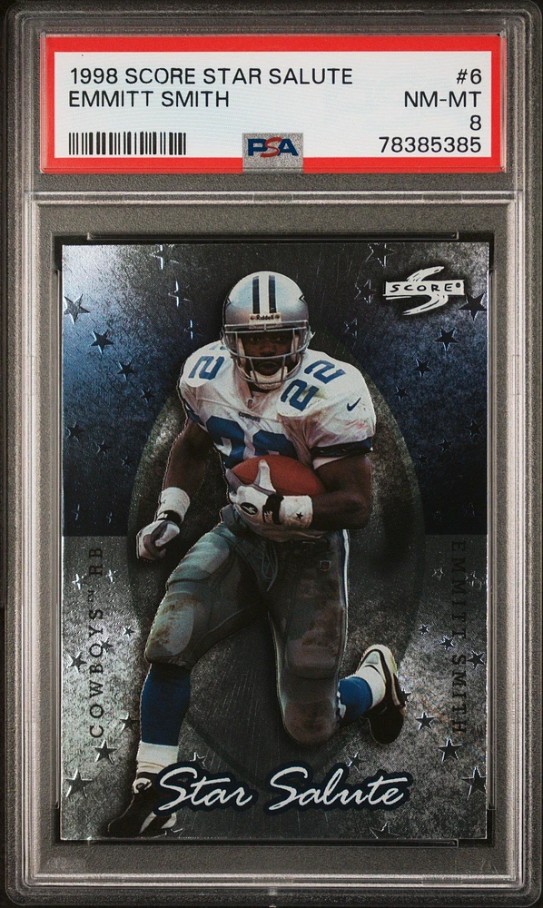 1998 Score Star Salute 6 Emmitt Smith PSA 8
