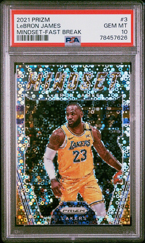 2021 Panini Prizm Mindset 3 Lebron James Fast Break PSA 10