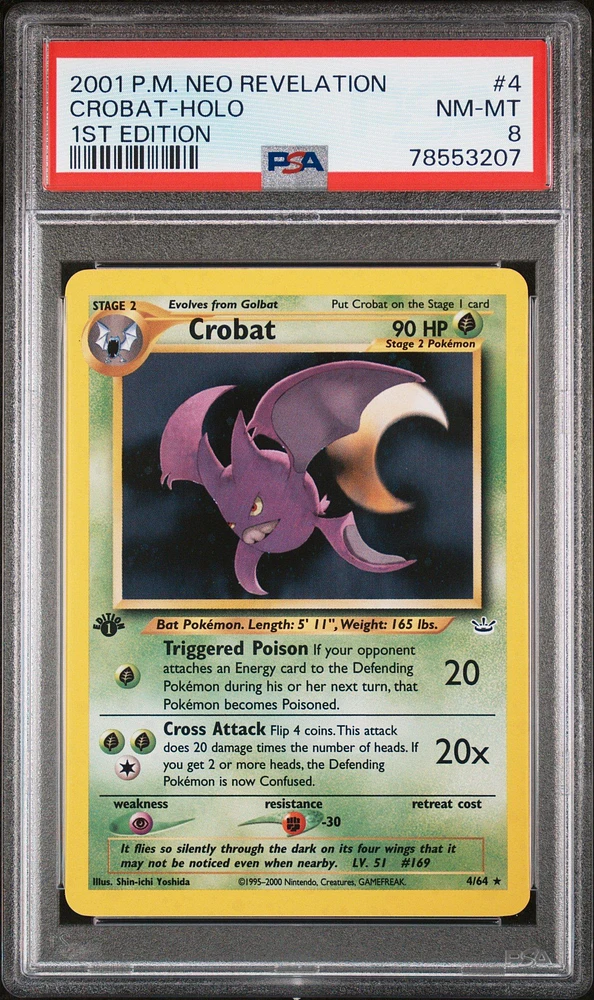 2001 Pokemon Neo Revelation 1st Edition 4 Crobat-holo PSA