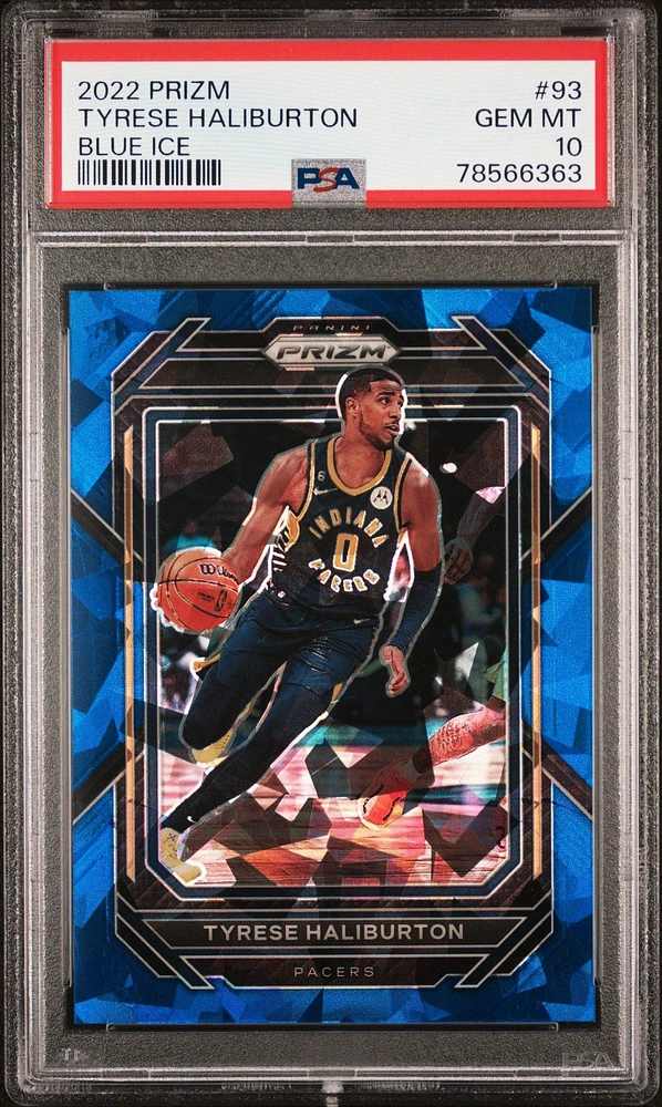 2022 Panini Prizm 93 Tyrese Haliburton Blue Ice PSA 10