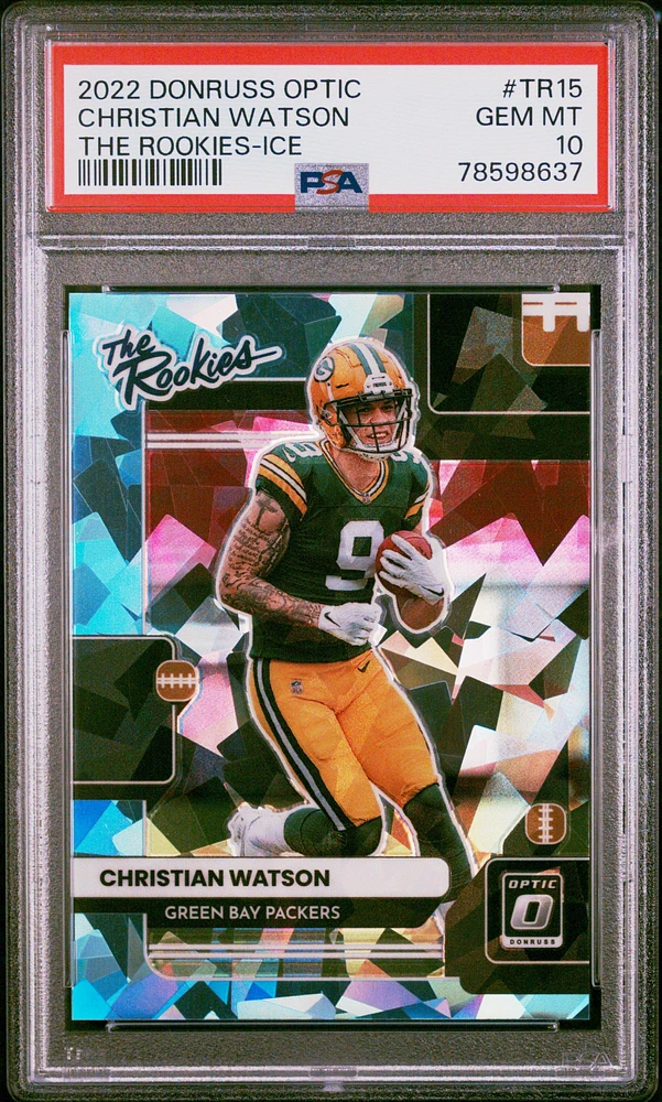 2022 Panini Donruss Optic The Rookies Tr15 Christian Watson Ice PSA 10