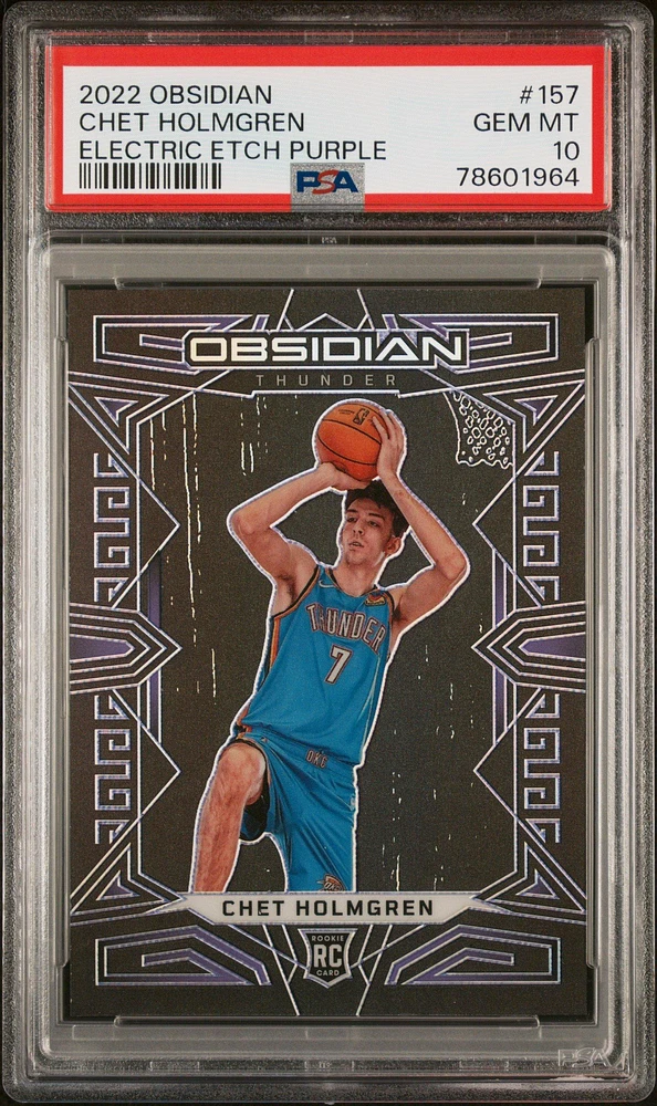 2022 Panini Obsidian 157 Chet Holmgren Electric Etch Purple PSA 10