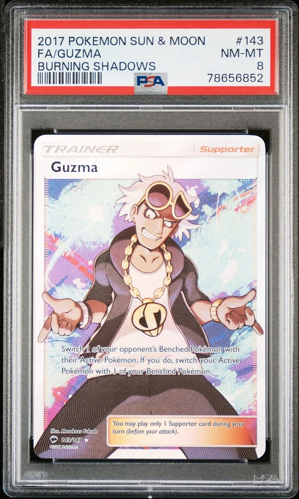 2017 Pokemon Sun & Moon Burning Shadows 143 Fa/guzma PSA 8