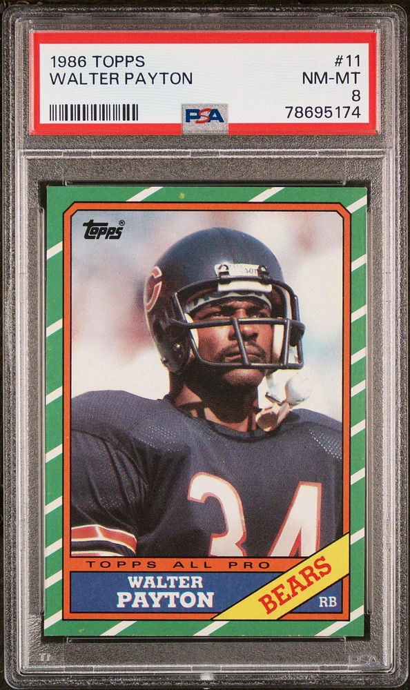 1986 Topps 11 Walter Payton PSA 8