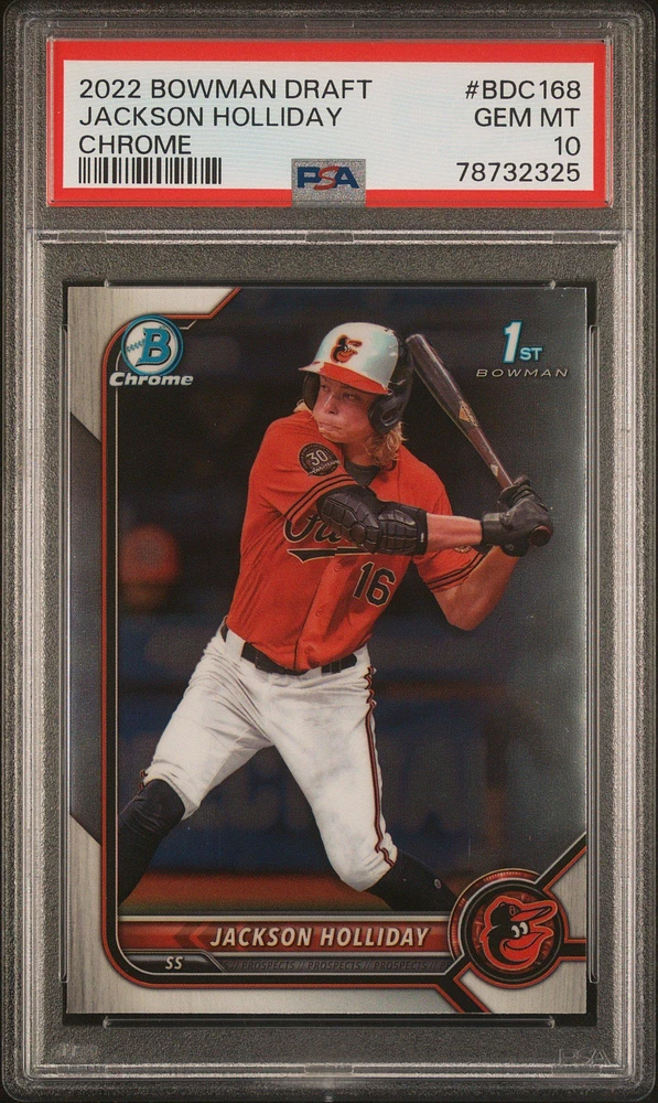 2022 Bowman Draft Bdc168 Jackson Holliday Chrome PSA
