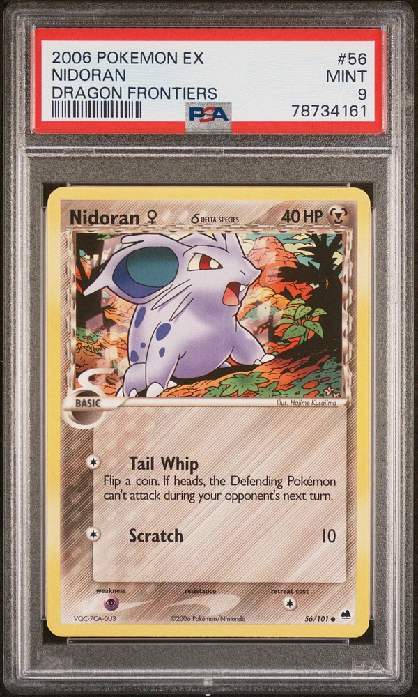 2006 Pokemon Ex Dragon Frontiers 56 Nidoran PSA 9