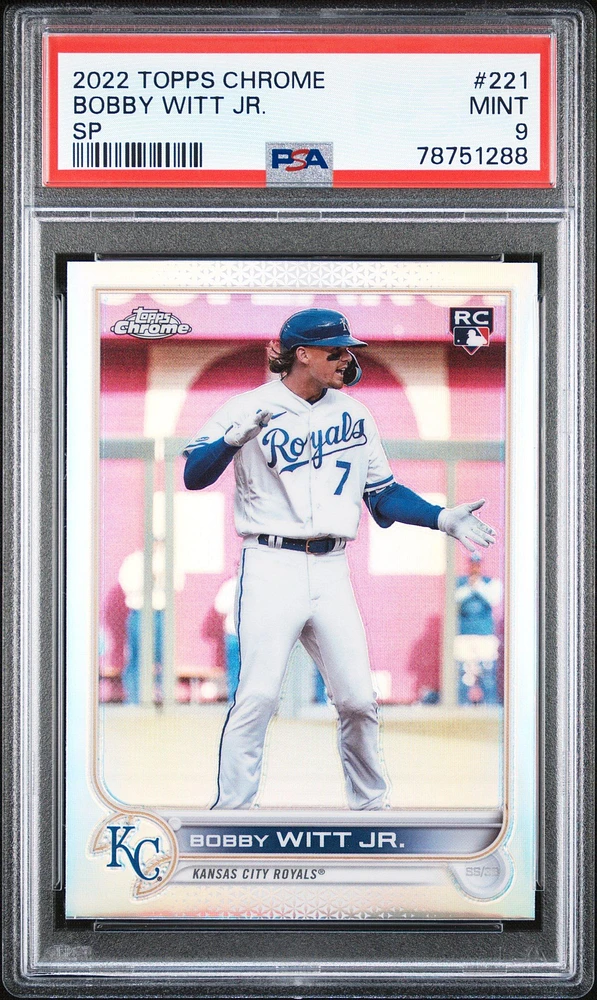 2022 Topps Chrome 221 Bobby Witt Jr. Sp PSA 9