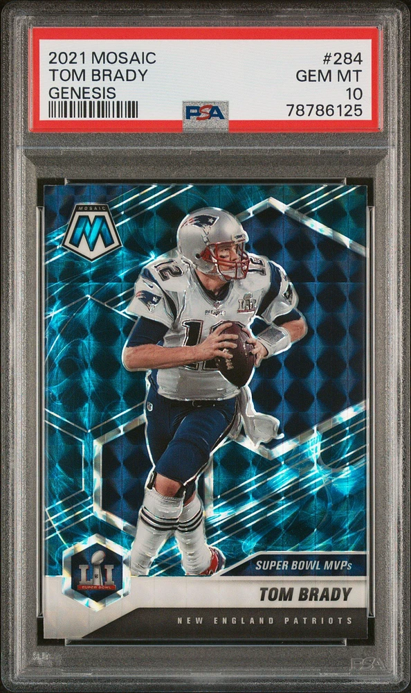 2021 Panini Mosaic 284 Tom Brady Genesis PSA 10