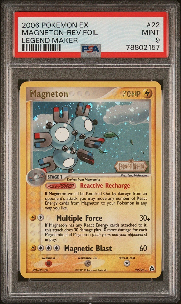 2006 Pokemon Ex Legend Maker 22 Magneton-reverse Foil PSA 9