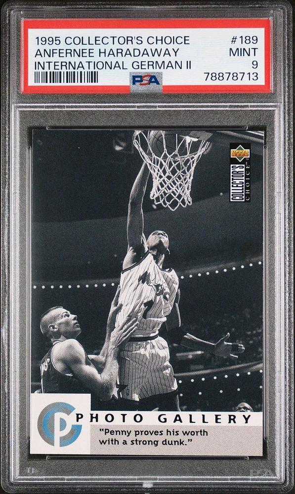 1995 Collector's Choice International German Ii 189 Anfernee Hardaway PSA 9