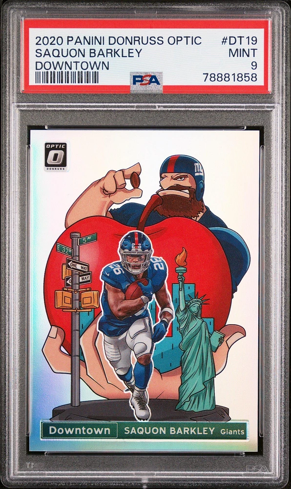 2020 Panini Donruss Optic Downtown Dt19 Saquon Barkley PSA 9