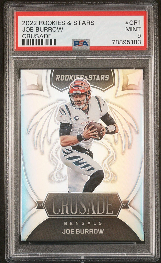 2022 Panini Rookies & Stars Crusade Cr1 Joe Burrow PSA 9