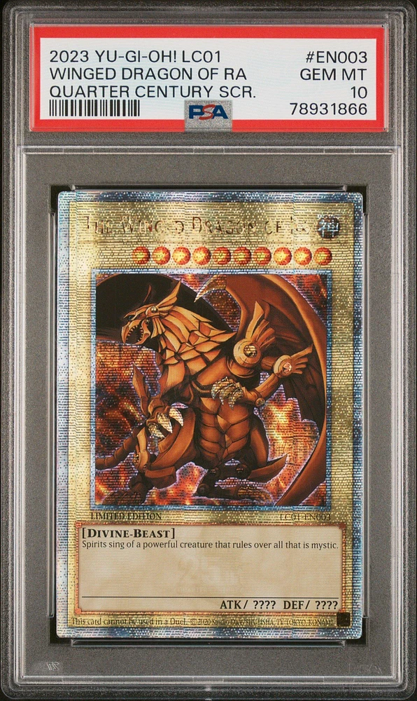 2023 Yu-gi-oh! Lc01-legendary Collection: 25th Anniversary Edition En003 The Winged Dragon Of Ra Quarter Century Secret Rare PSA 10