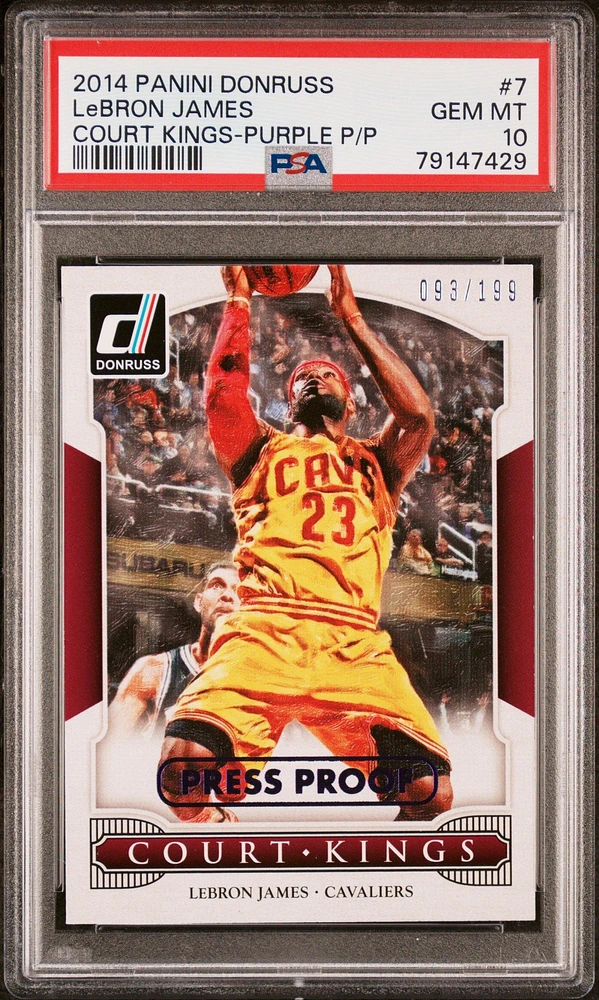 2014 Panini Donruss Court Kings 7 Lebron James Purple Press Proof PSA 10