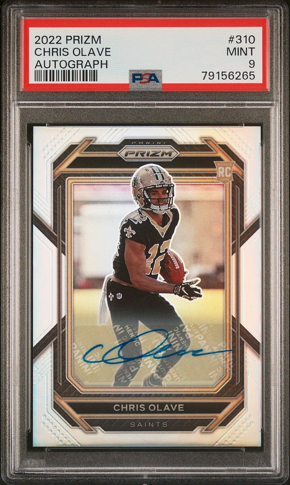 2022 Panini Prizm 310 Chris Olave Autograph PSA 9